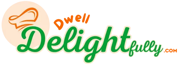 Dwell Delightfully logo – elegant minimalist logo for recipe blog focused on cozy meals and home cooking inspiration