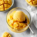 vegan mango lime sorbet with 3 simple ingredients