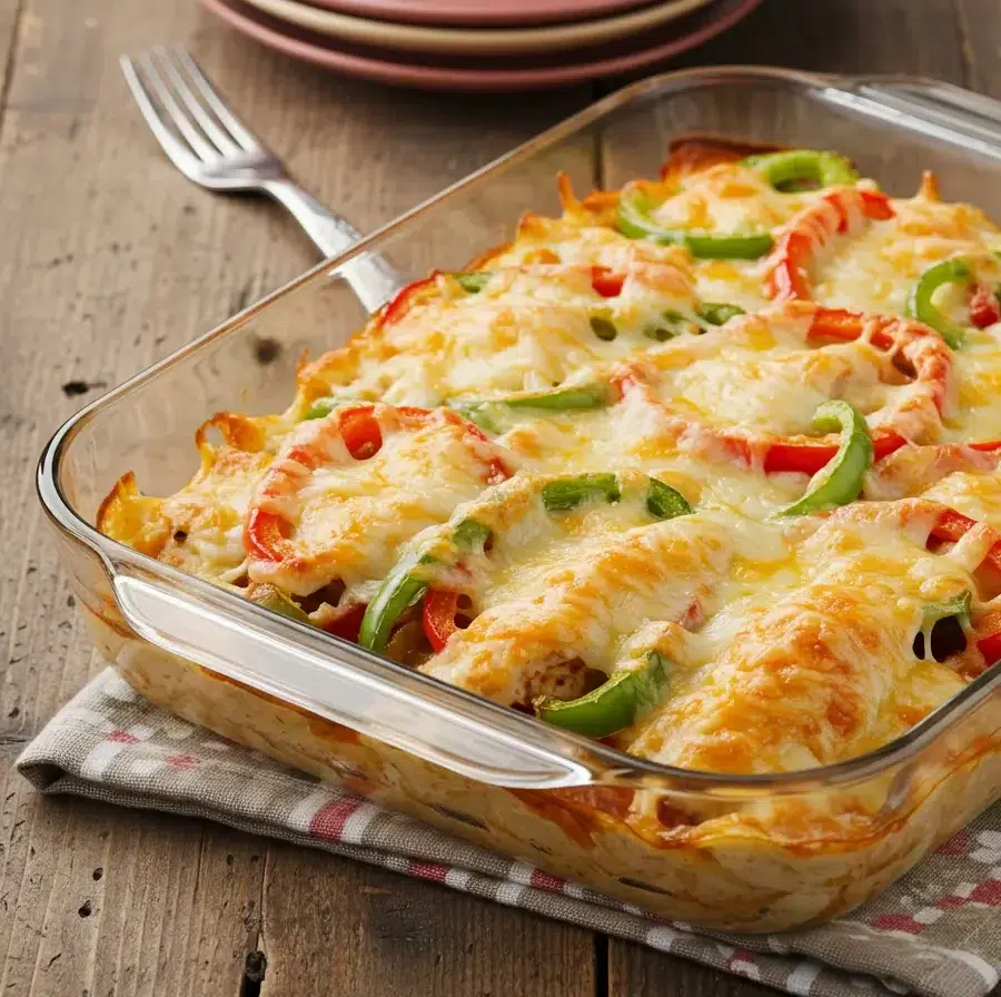 Cheesy Baked Fajita Chicken