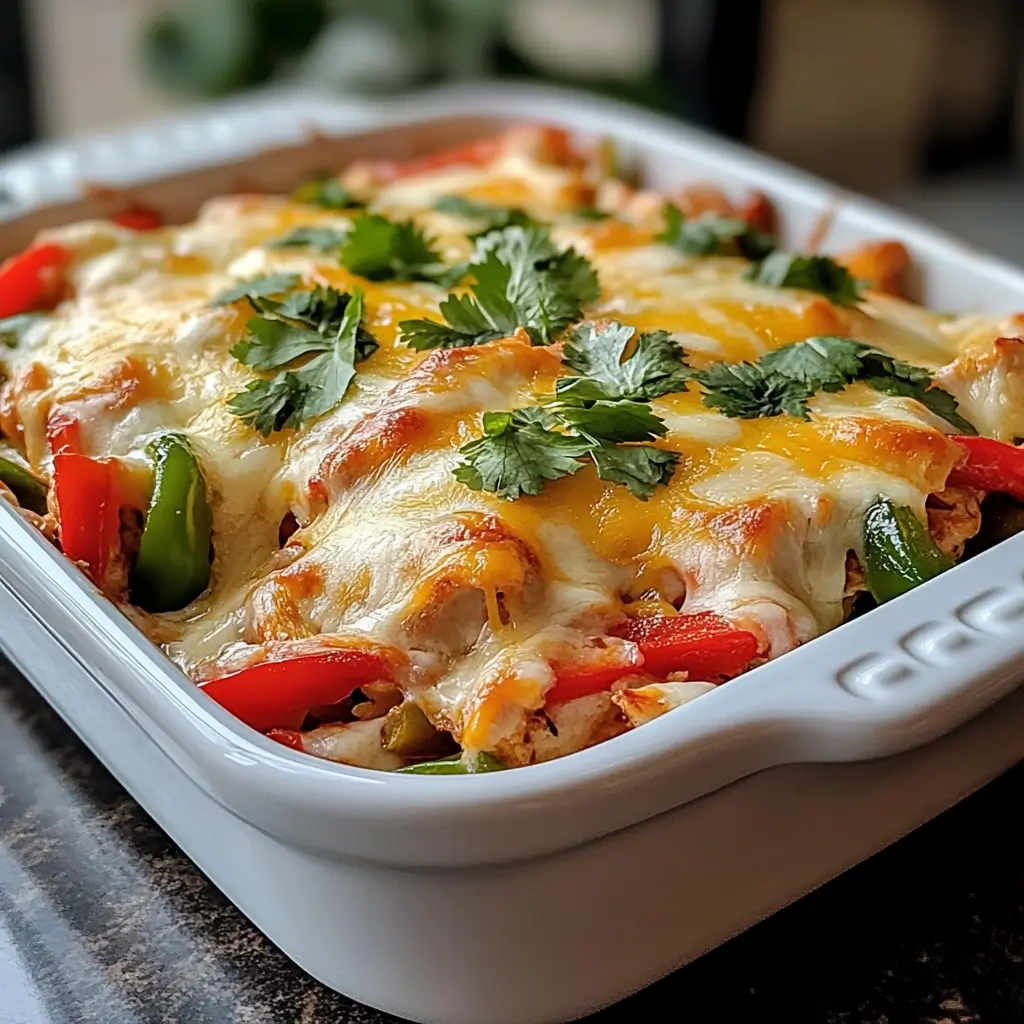 cheesy baked chicken fajita
