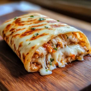 cheesy garlic chicken wraps sliced on board