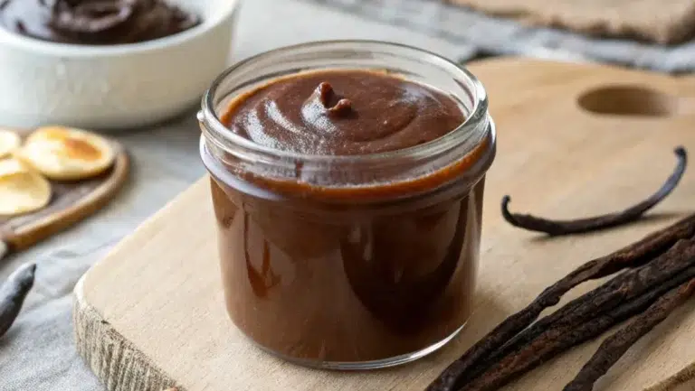 Home Page 9 Finished vanilla paste in a glass jar with real vanilla bean specks