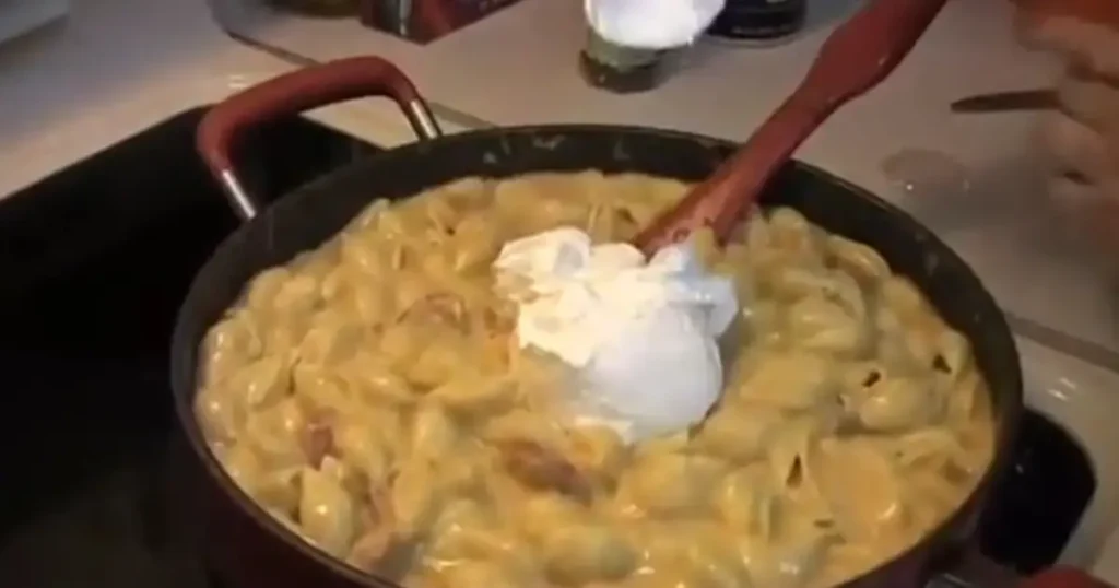 Apple Sausage Macaroni Casserole with Cider and Sage