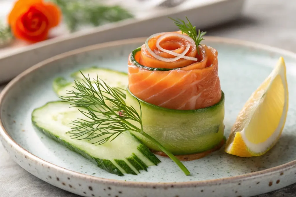 Chatelaine Smoked Salmon Roll On Cucumber Recipe