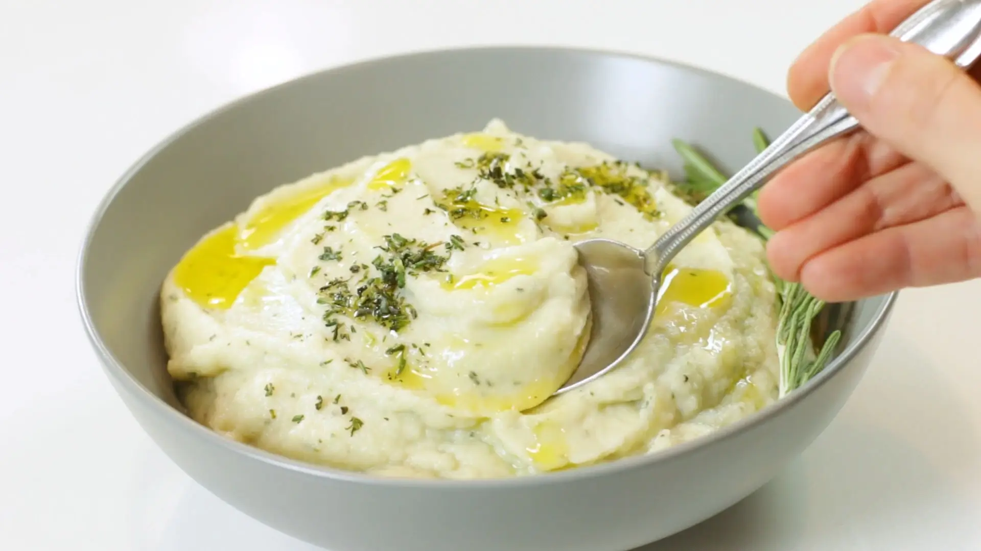 Roasted Garlic Mashed Cauliflower - Keto, Low-Carb, Vegan